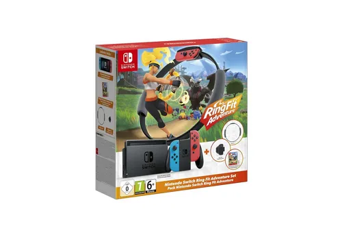 Nintendo Switch Ring Fit Adventure Set - Flexibles Fitness-Vergnügen - Konsolen-Set mit Nintendo Switch, Ring-Con und Beingurt für ein abwechslungsreiches Fitness-Erlebnis. Meistere spannende Übungen und verbessere deine Fitness spielerisch, egal ob allein oder mit Freunden!