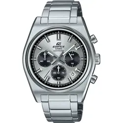 Casio EDIFICE Classic Chronograph Herrenuhr EFB-730D-7AVUEF - Silber, elegante Quarzuhr mit Stoppfunktion und wasserdicht bis 10 bar