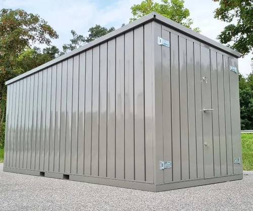 Quarzgrau Gartenhaus Metall Gartenhäuschen Geräteschuppen Häuschen Schuppen 5m