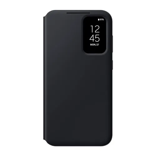 Samsung Smart View Wallet Smartphone Case EF-ZS711 für Galaxy S23 FE - Schwarz, mit Kartenfach und Sichtfenster für schnellen Zugriff auf Anrufe und Benachrichtigungen
