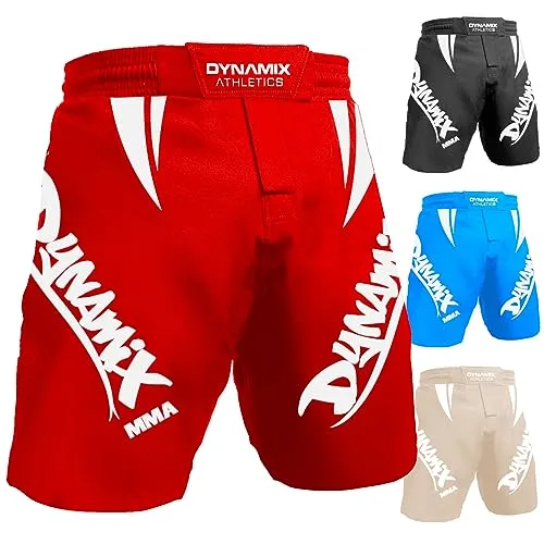 Dynamix Athletics MMA Fight Shorts Light 2.0 - MMA Grappling Kampfsport Mixed Martial Arts Hose Short für Herren (as3, Alpha, m, Regular, Regular, Schwarz/Weiß)