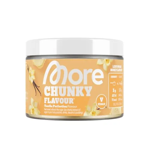 MORE Chunky Flavour, Vanilla Perfection - Geschmackspulver - Riegel & Getränke zur Nahrungsergänzung, vegan und kalorienarm mit nur 6-12 kcal pro Portion, ideal für bewusste Ernährung und vielseitig einsetzbar.
