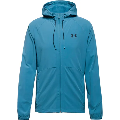 Under Armour Windabweisender Windbreaker für Herren, blau/schwarz, M - Leichte Windjacke für Herren, ideal für aktive Tage im Freien. Der Windbreaker bietet optimalen Schutz vor Wind und ist perfekt für Sport und Freizeit.