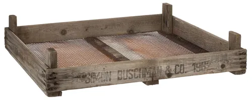 Vintage Holzkiste Maschendraht Deko Landhaus 75x50x14cm