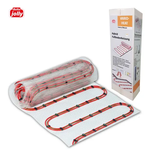 Jollytherm Vario-Heat Hybrid Fußbodenheizung - Effiziente Heizlösung für angenehme Wärme - Fußbodenheizung mit 800 W Wasser- und 1500 W Elektroheizleistung, ideal für komfortable Wärmeverteilung in jedem Raum.