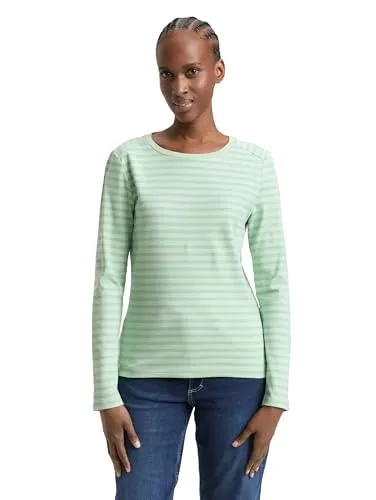 Gestreiftes Langarmshirt mit Rundhalsausschnitt - Klassisches Langarmshirt aus weichem Baumwollmaterial, ideal für kühlere Tage. Mit Regular Fit und modischem Streifenmuster ein echter Hingucker!