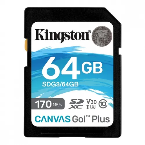 SD 64GB Canvas Go Plus 170/70MB/s CL10 U3 V30 Kingston 740617301397