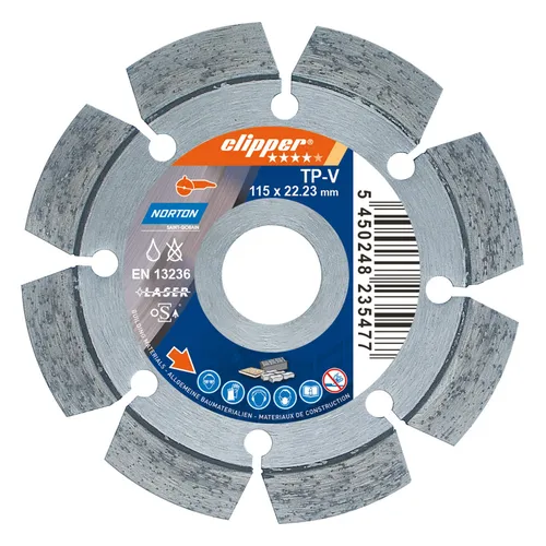 Norton Clipper Rissfräser Pro Universal TP-V - 125 mm - Diamantsägeblatt für präzise Schnittkanten, langlebig und ideal für verschiedene Materialien.