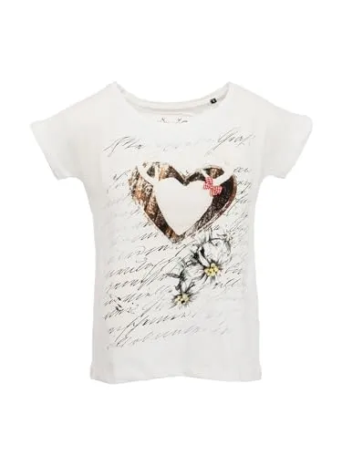 Hangowear Damen T-Shirt Anabel Offwhite XS - Traditionelle Bekleidung, hochwertiges Trachten T-Shirt, das bequem sitzt und ideal für festliche Anlässe ist.