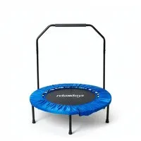 relaxdays Fitnesstrampolin mit Haltestange Ø 102 cm, blau - Hol Dir Dein persönliches Fitnessstudio nach Hause! Dieses kompakte Indoor-Trampolin ermöglicht effektives Training von Ausdauer und Koordination. Dank klappbarem Design und Haltestange ideal für jedes Wohnumfeld.