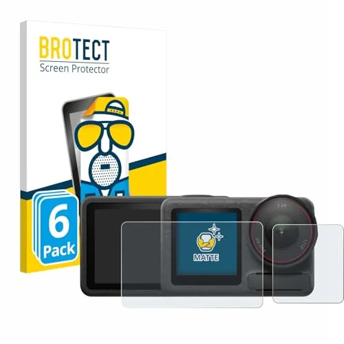 BROTECT Entspiegelungs-Schutzfolie für DJI Osmo Action 5 Pro (case-friendly) (6 Stück) Matte Displayschutz-Folie, Anti-Reflex, Anti-Fingerprint