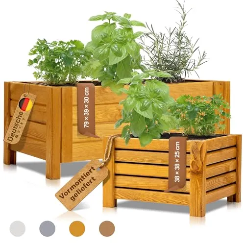 BooGardi Blumenkasten aus Holz – 4 Farben & 2 Größen - Garten-Zubehör: Hochwertige, fertig montierte Blumenkästen aus Holz für Balkon, Terrasse oder Garten. Ideal für Blumen und Kräuter, in hellbraun, dunkelbraun, weiß und anthrazit erhältlich.