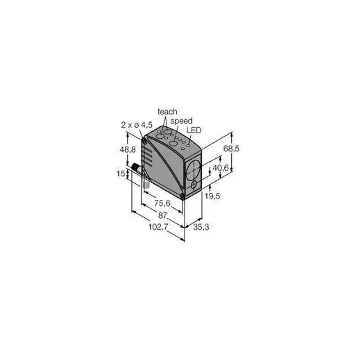 Turck LT3PILVQ Opto-Sensor 3067280 - Hochpräziser Abstandssensor mit Teach-In-Funktion, kompakte Bauform und IP67-Schutz für zuverlässige Leistung in industriellen Anwendungen.
