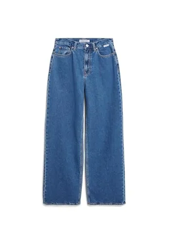 Armedangels ENIJAA Wide Jeans aus recycelter Baumwolle - Stylische High Waist Wide Leg Jeans aus 100% recycelter Baumwolle. Ideal für einen lässigen Look und umweltbewusste Mode. Pflegeleicht und nachhaltig.
