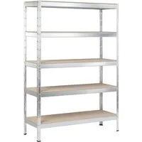 Steck-Grundregal Schulte verzinkt 180x130x45 cm - Regalsysteme mit 5 stabilen Holzböden und einer Tragkraft von bis zu 750 kg – ideal für Werkstätten und Lager!