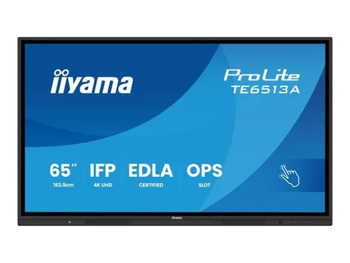 iiyama ProLite TE6513A-B1AG 65" 4K IPS Touch Display - Monitore mit 65" 4K IPS Touch-Technologie für brillante Farben und interaktive Präsentationen, ideal für Konferenzen und Schulungen.