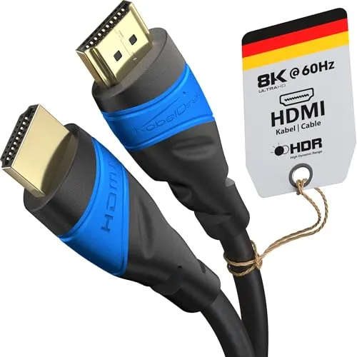 KabelDirekt 8K & 4K HDMI Kabel – 2m – Hochwertige Verbindung für Gaming und Streaming - Erleben Sie überragende Bild- und Tonqualität mit diesem 8K & 4K HDMI Kabel. Entwickelt in Deutschland für optimale Performance bei Blu-ray, PS5, Xbox Series und mehr. Hochwertige Materialien garantieren Langlebigkeit und Zuverlässigkeit.