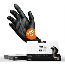 Kemes Einweghandschuhe Nitrilhandschuhe 100 Stück Gummihandschuhe Lebensmittelgeeignet Latexfrei schwarz M