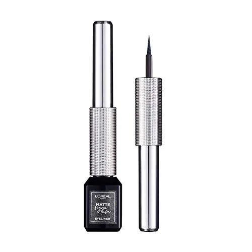 L'Oréal Paris Signature Metalic Flüssiger Eyeliner, Metallic-Finish, präziser Strich, lange Lebensdauer, wasserfest, Platini Metal