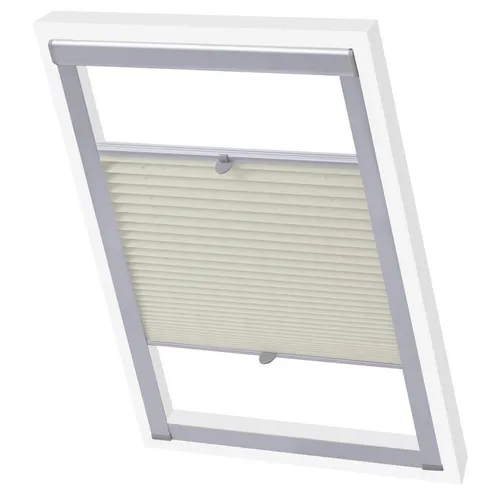 vidaXL Rollo Plissee Creme P08/408 - Rollos in Cremefarbe, aus 100% Polyester, bieten optimalen Sicht- und Sonnenschutz für Ihr Zuhause.
