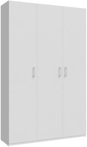 FORTE Drehtürenschrank, weiß, 133,2x210,5x42 cm, FSC-zertifiziert - Viel Stauraum mit 12 Fächern und 9 variablen Einlegeböden. Ideal für eine organisierte Garderobe, elegant in Weiß und mit stabiler Konstruktion.