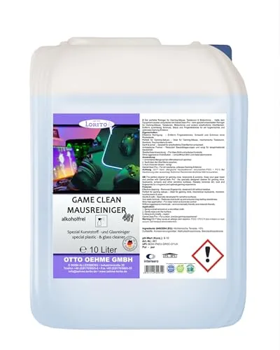 Lorito Gamingreiniger 10L - Bildschirmreiniger & Displayreiniger gegen Flecken, Staub & Fingerabdrücke, Gründliche Gerätepflege, Maus- und Tastaturreiniger