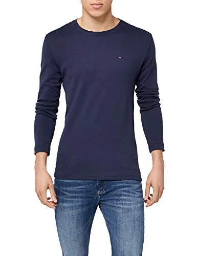 Tommy Jeans Langarmshirt "TJM ORIGINAL RIB LONGSLEEVE TEE" in BLACK IRIS, Gr. M - Stylisches T-Shirt von Tommy Jeans mit Logostickerei, ideal für einen lässigen Look. Hergestellt aus hochwertiger Baumwolle für optimalen Tragekomfort.
