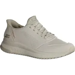 Skechers Slip-Ins: Bobs Squad 4-Key Slipper Beige - Bequeme Slip-On Schuhe für den Alltag, mit modernem Design und flexibler Sohle für hohen Tragekomfort.