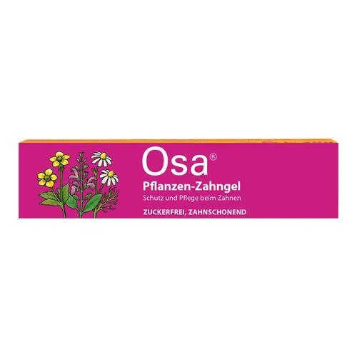 OSA Pflanzen Zahngel 20 g - Pflanzliches Zahngel zur Unterstützung in der Zahnungszeit. Kühlt und pflegt gereiztes Zahnfleisch mit wertvollen Inhaltsstoffen wie Kamille und Pfefferminze. Zuckerfrei und zahnschonend.