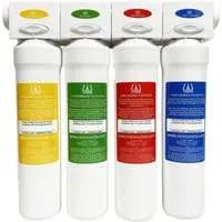 VIZIO Trinkwasserfilter 4-Stufen Filtersystem - Einhebelmischer mit einfacher Installation und Plug & Play Filterwechsel. Genießen Sie reines Trinkwasser dank 4 Filtrationsstufen, die Verunreinigungen effektiv entfernen.