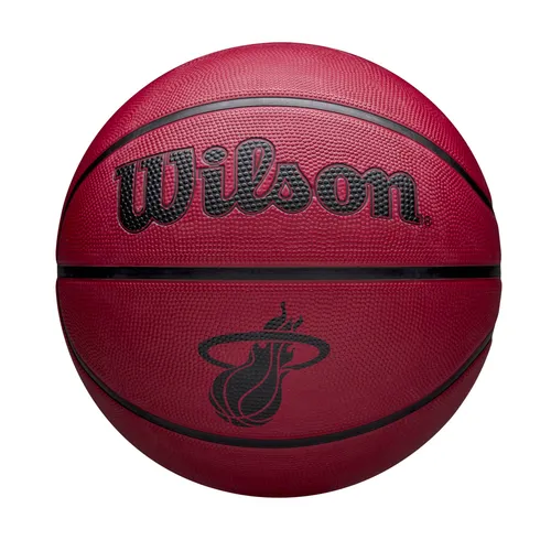 Wilson Basketball NBA Basketball TEAM TRIBUTE, mit verschiedenen Vereinslogos, dunkelrot Miami Heat