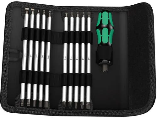 Wera 88 1 Vario-Satz - 11-teilig, Sechskant mit Handhalter, hohe Arbeitsgeschwindigkeit und optimierter Korrosionsschutz in robuster Gürteltasche