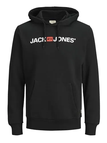 JACK & JONES Herren Kapuzenpullover Schwarz, L - Kapuzenpullover für Herren, stylischer Look mit normaler Passform, ideal für lässige Outfits und Freizeitaktivitäten.