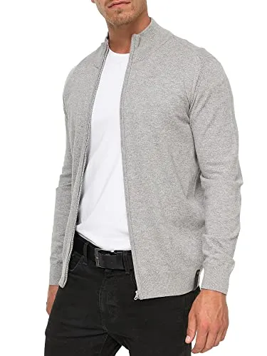 Indicode Strickjacke Lau grau XXL - Strickjacke für Herren in Lt Grey Mix, aus 80% Baumwolle und 20% Polyamid, ideal für lässige Outfits und angenehmen Tragekomfort.