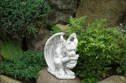 Teufel Drachen Statue - Gartenfigur aus Fine Crete - Hochwertige Gartenfigur aus Fine Crete, 29 cm hoch, verleiht Ihrem Garten einen einzigartigen Charakter und ist ideal für Drachenliebhaber.