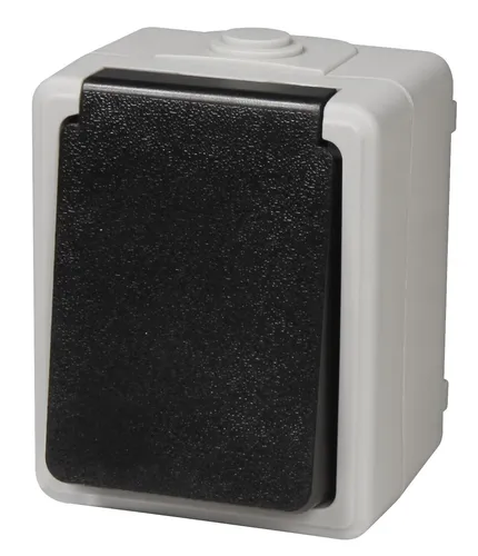 ETT1534871 Feuchtraum Steckdose McPower "Taff", 250V~/16A, IP44, AP, grau