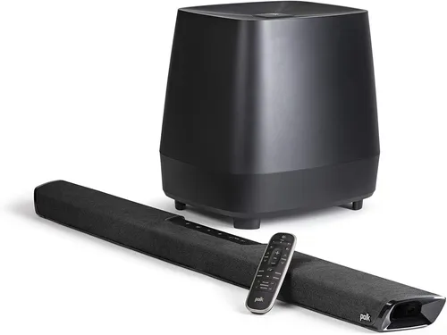 POLK AUDIO MagniFi 2 Soundbar mit wireless Subwoofer - Lautsprecher & Subwoofer, 200 W RMS-Leistung für beeindruckenden Sound, Bluetooth und HDMI für vielseitige Konnektivität, ideal für Heimkinoerlebnisse.