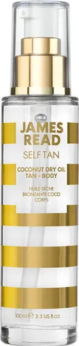 James Read Coconut Dry Oil Tan Body 100 ml - Selbstbräunungsöl - Selbstbräuner mit luxuriösem Kokosöl, schnelltrocknend und feuchtigkeitsspendend. Schützt die Haut vor Umwelteinflüssen und sorgt für eine natürliche Bräune ohne fettige Rückstände.