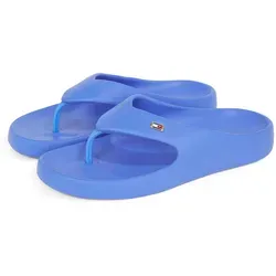Tommy Hilfiger TH COMFORT BEACH SANDAL Damen Zehentrenner - Modische Zehentrenner für Damen in royalblau, bequem mit 3,5 cm Plateauhöhe. Ideal für den Sommer und perfekt für entspannte Tage am Strand.