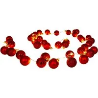 Näve Leuchten LED Lichterkette 250cm rot - Weihnachtsbeleuchtung mit 50 energieeffizienten LEDs und praktischer Timerfunktion für festliche Stimmung und gemütliche Atmosphäre.