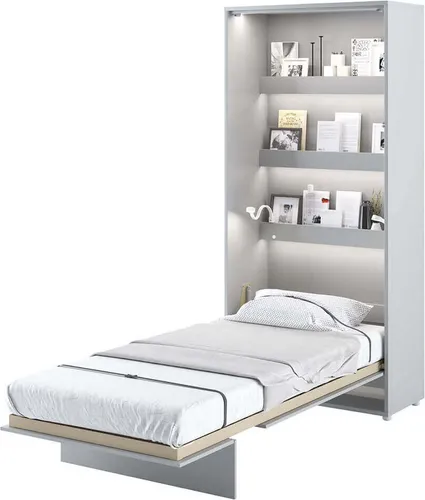 yourhouse24 Schrankbett Bed Concept Vertikal Gästebett in Grau - Schrankbetten – Wandklappbett für flexibles Wohnen! Verwandeln Sie jeden Raum in ein komfortables Schlafzimmer, ideal für spontane Übernachtungsgäste und platzsparend.