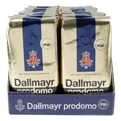 Dallmayr Prodomo Ganze Kaffeebohnen 500 g - 12er Pack - Kaffee, Spitzenmischung aus besten Arabica-Hochlandkaffees, schonend veredelt für vollen Kaffeegenuss mit anregendem Coffein. Ideal für echte Kaffeeliebhaber!