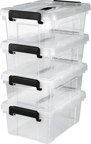 EASYmaxx Aufbewahrungsbox rechteckig 8-tlg. 12l - Praktische 8-tlg. Aufbewahrungsboxen für vielseitige Nutzung, ideal zum Organisieren von Spielzeug, Hobbyutensilien oder für den Campingurlaub.