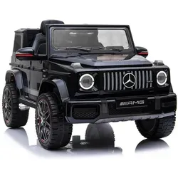 BoGi Elektro-Kinderauto Mercedes G 63 AMG 12V – Schwarz - Elektro-Auto für Kinder, mit 2x25W Motoren, Musik & LED-Lichtern für ein stilvolles Fahrerlebnis. Ideal für Kinder ab 2 Jahren.