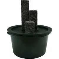 Ubbink Gartenbrunnen Taranto, Naturstein Granit 68x68 cm - Outdoor Brunnen-Set mit witterungsbeständigem Granit, inklusive LED-Beleuchtung und leistungsstarker Pumpe für bis zu 1600 l/h Fördermenge.