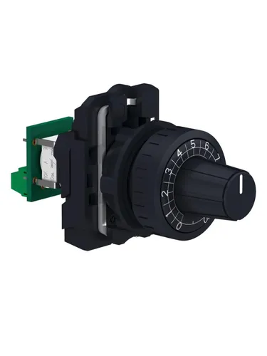 Schneider Electric XB5AD912R10K - Potentiometer mit integriertem 10KOhm Widerstand - Potentiometer für präzise Steuerung, IP66 Schutzart, ideal für industrielle Anwendungen und robuste Umgebungen.
