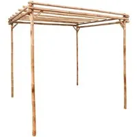 DELUKE® Pergola aus Bambus Leod | 1,7x1,7x2,2m | Freistehende Terrassenüberdachung - Natürliche Pergola aus witterungsbeständigem Bambus für stilvollen Sonnenschutz und gemütliche Atmosphäre im Garten. Ideal als Rankhilfe und Gartendeko.