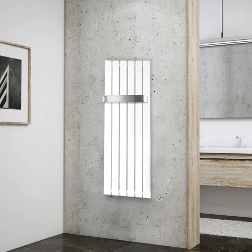 Schulte ExpressPlus Handtuchhalter seitl. offen - Handtuchhalter für Schulte Heizkörper Aachen und Lyon, aus gebürstetem Edelstahl, bietet Platz für Handtücher und Kleidung, sorgt für stets trockene und warme Wäsche.