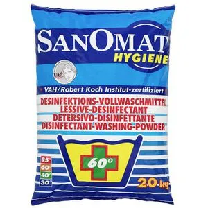 Rösch Waschmittel Sanomat 20 kg - VAH zertifiziertes Hygiene Waschmittel - Desinfektionswaschmittel für optimale Fleckentfernung bei 30-95°C, geeignet für alle Textilien. Phosphatfrei und perfekt für hygienische Sauberkeit.