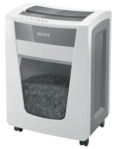 Leitz IQ Office Pro Aktenvernichter - Mikroschnitt, Sicherheitsstufe P5+, leiser Betrieb und großer 30L Abfallbehälter für bis zu 350 Blatt